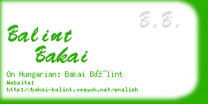 balint bakai business card